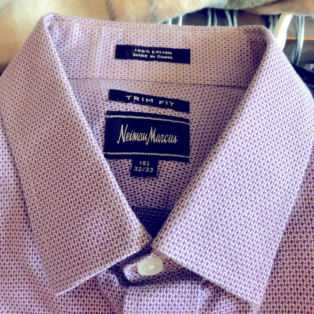 Neiman Marcus Men’s Dress Shirt Long Sleeve Size 15 1/2 sleeve 32/33.